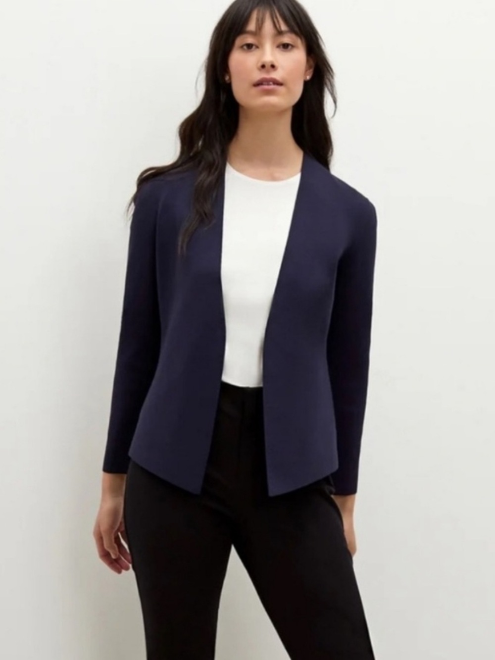 MM LaFleur Woolf Jardigan Navy Knit Size Medium